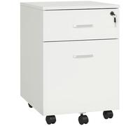 Vinsetto Cajonera de Oficina con Ruedas con 2 Cajones 40x49x58 cm Blanco