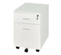 Vinsetto Cajonera de Oficina con 2 Cajones Espacio para Documentos en Tamaño A4 5 Ruedas Cerradura y Frenos 40x49x58 cm Blanco Aosom España