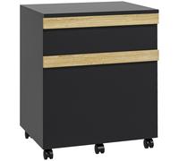 Vinsetto Cajonera de oficina con ruedas y 2 cajones deslizantes organizador de archivos 48x40x59,5 cm Negro Aosom España
