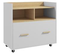 Vinsetto Cajonera de Oficina Móvil para A4 76x40x75,5 cm Roble y Blanco