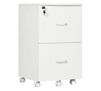 Vinsetto Cajonera de Oficina Mueble Auxiliar con 2 Cajones Cierre con Llave para Estudio Despacho 43x45x72 cm Blanco Aosom España