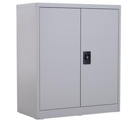 Vinsetto Cajonera Escritorio Armario Archivador Metálico con 2 Puertas Cerradura Estante Ajustable para Sala Estudio 80x40x92,5 cm Gris Aosom España