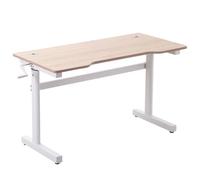 Vinsetto Escritorio de Pie 120x60x72-117 cm Manual con Manivela Natural | Mesa para Ordenador, Oficina Estudio Salón, Estilo Racing, Carga 150 kg, Altura Ajustable