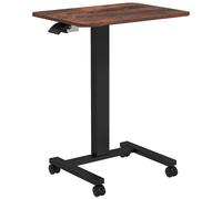 Vinsetto Escritorio de Pie Mesa Alta Mesa de Portátil ajustable en altura 4 Ruedas 65x48x108 cm Marrón + Negro Aosom España