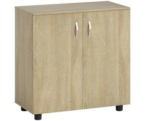 Vinsetto Mueble de Oficina Portadocumentos Multiusos con Cerradura, 2 Puertas y Estante Interior, 80x40x80 cm, Roble