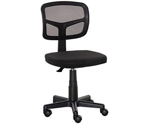 Vinsetto Pequeña Silla de Oficina sin Brazos, Silla de Escritorio Ergonómica Giratoria de Malla con Respaldo Curvo y Ruedas, Altura Ajustable, para Tocador de Ordenador en Casa Estudio Dormitorio,