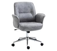 Vinsetto Silla de Escritorio Basculante Giratoria 67x69x92-102 cm Gris | Silla de Oficina, Tapizado en Microfibra, Altura Ajustable, con Reposabrazos, Respaldo Asiento Acolchado