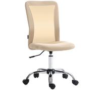 Vinsetto Silla de Escritorio Giratoria sin Brazos Silla de Malla con Altura Ajustable Carga 100 kg 43x56x90-100 cm Beige