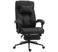 Vinsetto Silla de Escritorio Reclinable con Altura Ajustable Reposapiés Reposacabezas y Reposabrazos 66x76x112-120 cm Negro