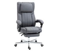 Vinsetto silla de masaje con 6 puntos de masaje silla de oficina giratoria silla de escritorio reclinable con altura ajustable control remoto reposapiés y reposacabezas gris