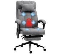 Vinsetto Silla de Masaje Reclinable con 6 Puntos de Masaje y 5 Modos Función de Calefacción Ajustable 66x76x112-120 cm Gris