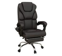 Vinsetto silla de masaje con 6 puntos de vibración tapizado en cuero pu silla de oficina reclinable con reposapiés y altura ajustable 63x57x118-126 cm marrón 126 cm