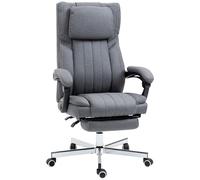 Vinsetto Silla de Oficina Reclinable Giratoria con Masaje Vibratorio 6 Puntos Control Remoto Ergonómica Gris Aosom España