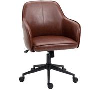 Vinsetto Silla de Oficina Ajustable en Altura Función Giratoria 58,5x62x91 cm Marrón Aosom España