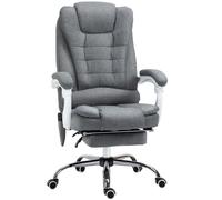 Vinsetto Silla de Oficina con 6 Puntos de Masaje Función de Calentamiento Reposapiés y Control Remoto 65x70x111-119 cm Gris
