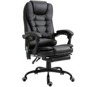 Vinsetto Silla De Oficina Con 7 Puntos De Masaje Con Reposapiés Retráctil Negro