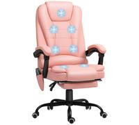 Vinsetto Silla De Oficina Con 7 Puntos De Masaje Con Reposapiés Retráctil Rosa
