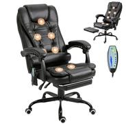 Vinsetto Silla de Oficina con 7 Puntos de Masaje, Giratoria, Negro