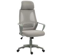 Vinsetto Silla de Oficina con Función Basculante Altura Regulable Reposacabezas y Soporte Lumbar Gris Aosom España