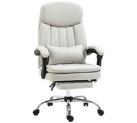 Vinsetto Silla de oficina con función de masaje y calefacción ergonómica 66x67x110-118 cm Crema Aosom España