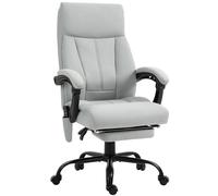 Vinsetto Silla de Oficina con Función de Masaje y Calefacción Reposapiés hasta 120 kg Gris Aosom España