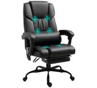Vinsetto Silla De Oficina Con Masaje De 6 Puntos Con Respaldo Reclinable Negro