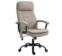 Vinsetto Silla de Oficina con Masaje Silla de Juego Ajustable en Altura Silla de Escritorio Ergonómica con Sensación de Lino Beige Aosom España