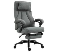 Vinsetto Silla de oficina con masaje silla ejecutiva ajustable en altura silla de juego silla giratoria ergonómica Sensación de lino Aosom España