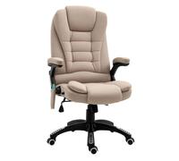 Vinsetto Silla de Oficina con Masaje Vibratorio de 6 Puntos Silla de Escritorio Giratoria con Función Basculante con Calefacción Altura Ajustable Respaldo Reclinable y Mando a Distancia Caqui