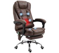 Vinsetto - Silla de oficina con masaje y calefacción, silla de oficina ergonómica, altura ajustable, respaldo reclinable, reposapies, mando a distancia con cable, giratorio 360°, tejido de microfibra