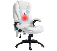 Vinsetto - Silla de oficina con masaje y calefacción, silla de oficina, silla ergonómica con altura ajustable, respaldo reclinable y mando a distancia con cable, giratorio de 360°, tejido de poliéster