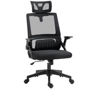 Vinsetto Silla de Oficina de Malla con Función de Basculante Silla de Escritorio Giratoria con Altura Ajustable Reposacabezas Regulable y Reposabrazos Carga 120 kg para Estudio Negro