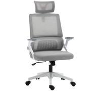 Vinsetto Silla de Oficina de Malla con Función de Basculante Silla de Escritorio Giratoria con Altura Ajustable Reposacabezas Regulable y Reposabrazos Carga 120 kg para Estudio Gris