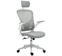 Vinsetto Silla de Oficina de Malla Ergonómica Giratoria Ajustable Reposabrazos Plegable Reposacabezas y Soporte Lumbar Regulables Aosom España