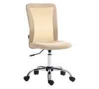 Vinsetto silla de oficina de malla silla de escritorio giratoria sin brazos con altura ajustable carga 100 kg para estudio despacho 43x58x90-100 cm beige