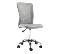 Vinsetto Silla de Oficina de Malla Silla de Escritorio Giratoria sin Brazos con Altura Ajustable Carga 100 kg para Estudio Despacho 43x58x90-100 cm Gris