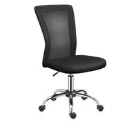 Vinsetto silla de oficina de malla silla de escritorio giratoria sin brazos con altura ajustable carga 100 kg para estudio despacho 43x58x90-100 cm negro