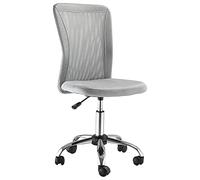 Vinsetto Silla de Oficina de Malla Silla de Escritorio Giratoria sin Brazos con Altura Ajustable Carga 100 kg para Estudio Despacho 43x58x90-100 cm Gris