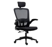 Vinsetto Silla Oficina Altura Ajustable de 114-122cm Reposabrazos Plegable Negra