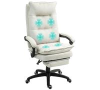 Vinsetto Silla de Oficina Ejecutiva con Masaje Respaldo Reclinable Crema
