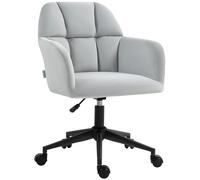 Vinsetto Silla de Oficina ergonómica ajustable en altura giratoria con acabado de terciopelo hasta 120 kg Gris Claro Aosom España