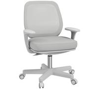 Vinsetto - Silla de oficina ergonómica de malla con altura ajustable, giratoria 360° y respaldo medio, para dormitorio, teletrabajo, carga 120 Kg, gris