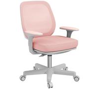 Vinsetto - Silla de oficina ergonómica de malla con altura ajustable, giratoria 360° y respaldo medio, para dormitorio, teletrabajo, carga 120 Kg, rosa