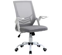 Vinsetto Silla de Oficina Ergonómica Giratoria 62,5x55x94-104 cm Gris | Silla Escritorio, Altura Ajustable, Reposabrazos Abatible, Soporte Lumbar Transpirable, para Adolescentes Adultos