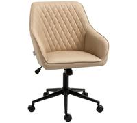 Vinsetto Silla de Oficina Ergonómica Silla de Escritorio Giratoria de Cuero PU con Altura Ajustable y Función de Inclinación para Salón Dormitorio Estudio 59x60x90-100 cm Marrón