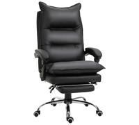 Vinsetto Silla de oficina ergonómica silla de oficina gran confort con reposapiés respaldo reclinable altura ajustable poliuretano Aosom España