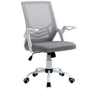 Vinsetto Silla de Oficina Ergonómica Giratoria 62,5x55x94-104 cm Gris | Silla Escritorio, Altura Ajustable, Reposabrazos Abatible, Soporte Lumbar Transpirable, para Adolescentes Adultos