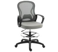 Vinsetto Silla de oficina ergonómica, sillón de oficina con reposapiés y reposabrazos, en malla, 59 x 65 x 123 cm, Gris