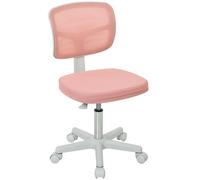 Vinsetto Silla de Oficina Ergonómica Sin Reposabrazos, Sillón de Oficina Giratorio, Respaldo Curvado de Malla y Ruedas, Rosa