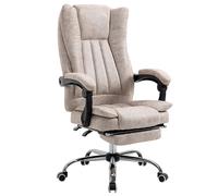 Vinsetto Silla de Oficina Giratoria con Función de Reclinación Reposapiés Ajustable en Altura Silla de Escritorio Microfibra Plástico Aosom España
